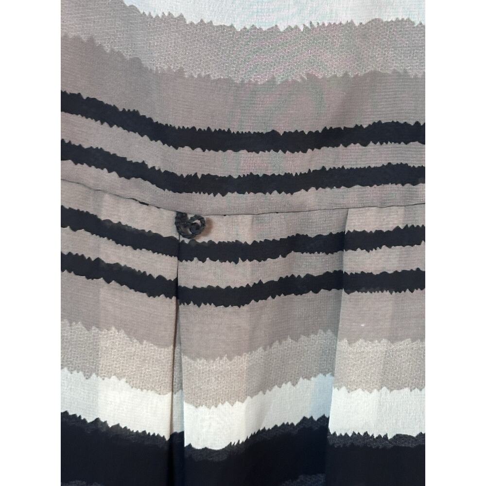 SL Fashion Dress Size 16 Multicolor Striped Fit Flare Pleated Sleeveless A-Line - Picture 6 of 11